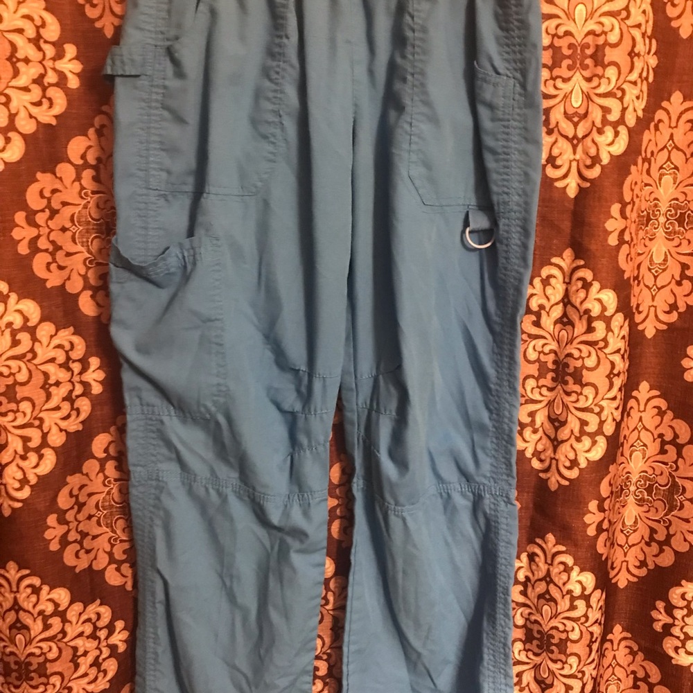 Teal Scrub Pants Cargo Style
